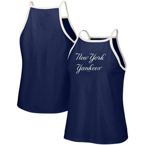 Women's Lusso White New York Yankees Jane Tank Top Size: Large