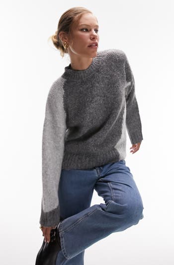 Topshop on sale colorblock sweater