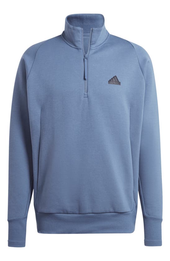 Shop Adidas Originals Sportswear Z.n.e. Half Zip Sweatshirt In Preloved Ink