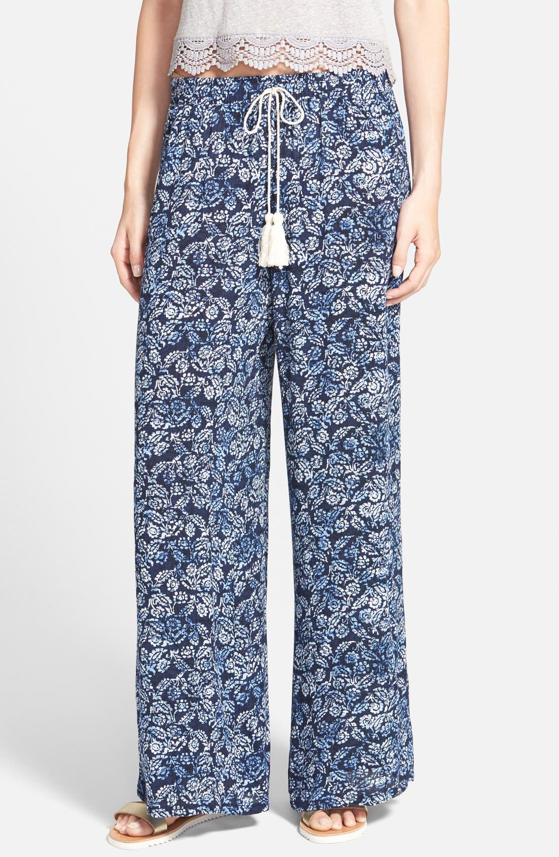 h.i.p. Print Gauze Palazzo Pants (Juniors) Nordstrom