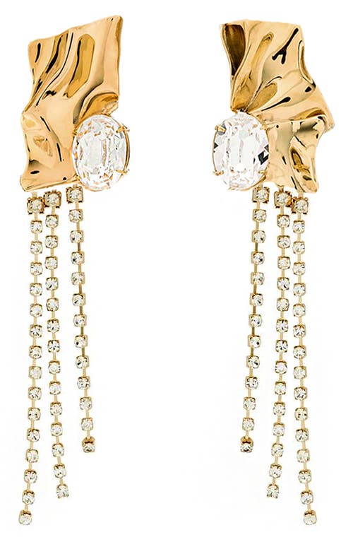 Sterling King Kiki Crystal Drop Earrings in Gold - Clear