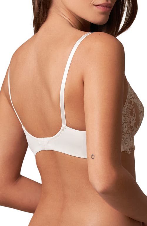 Skarlett Blue Entice Underwire Balconette Bra In White/nylon