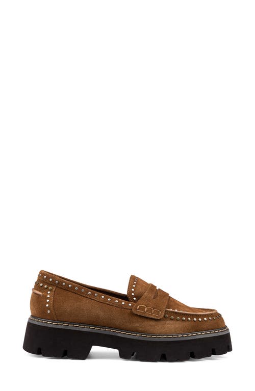 Shop Donald Pliner Massy Platform Penny Loafer In Saddle