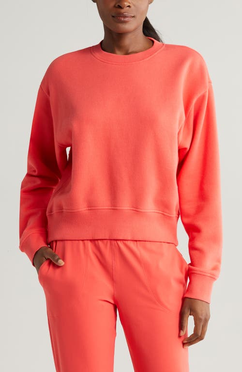 Zella Cloud Fleece Sweatshirt in Red Cayenne 