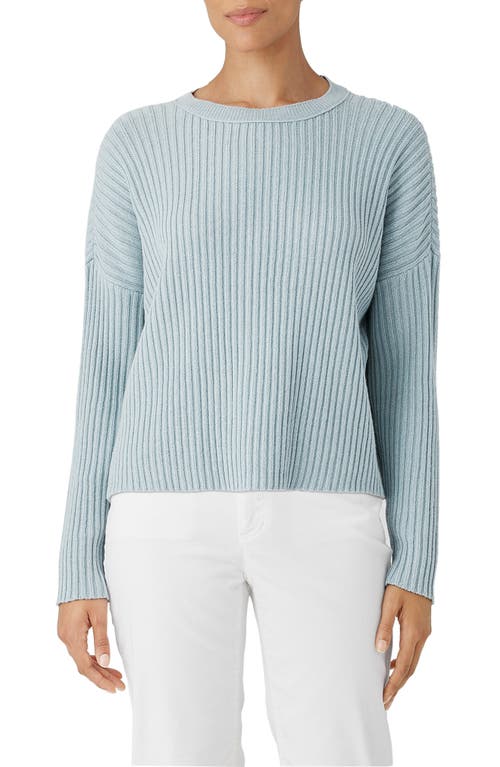 Eileen Fisher Organic Cotton Blend Rib Sweater Frost at Nordstrom,