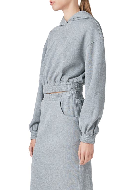 Grey Lab French Terry Cropped Hoodie In Heather Grey In Heather Grey