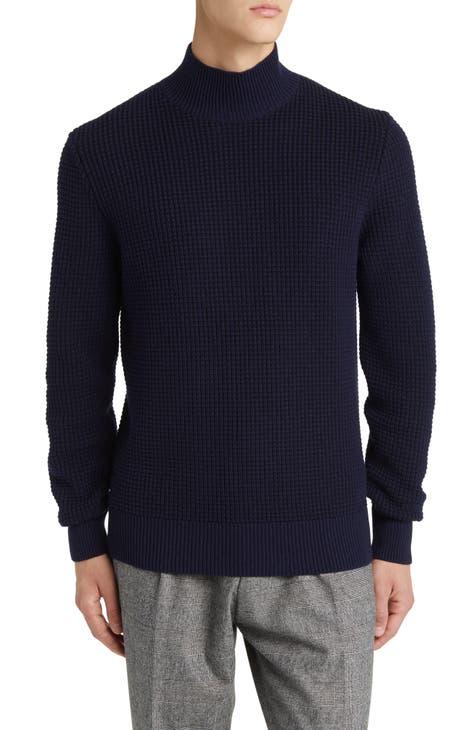Jack Victor Men's Beaudry Charcoal Wool, Silk and Cashmere Mock
