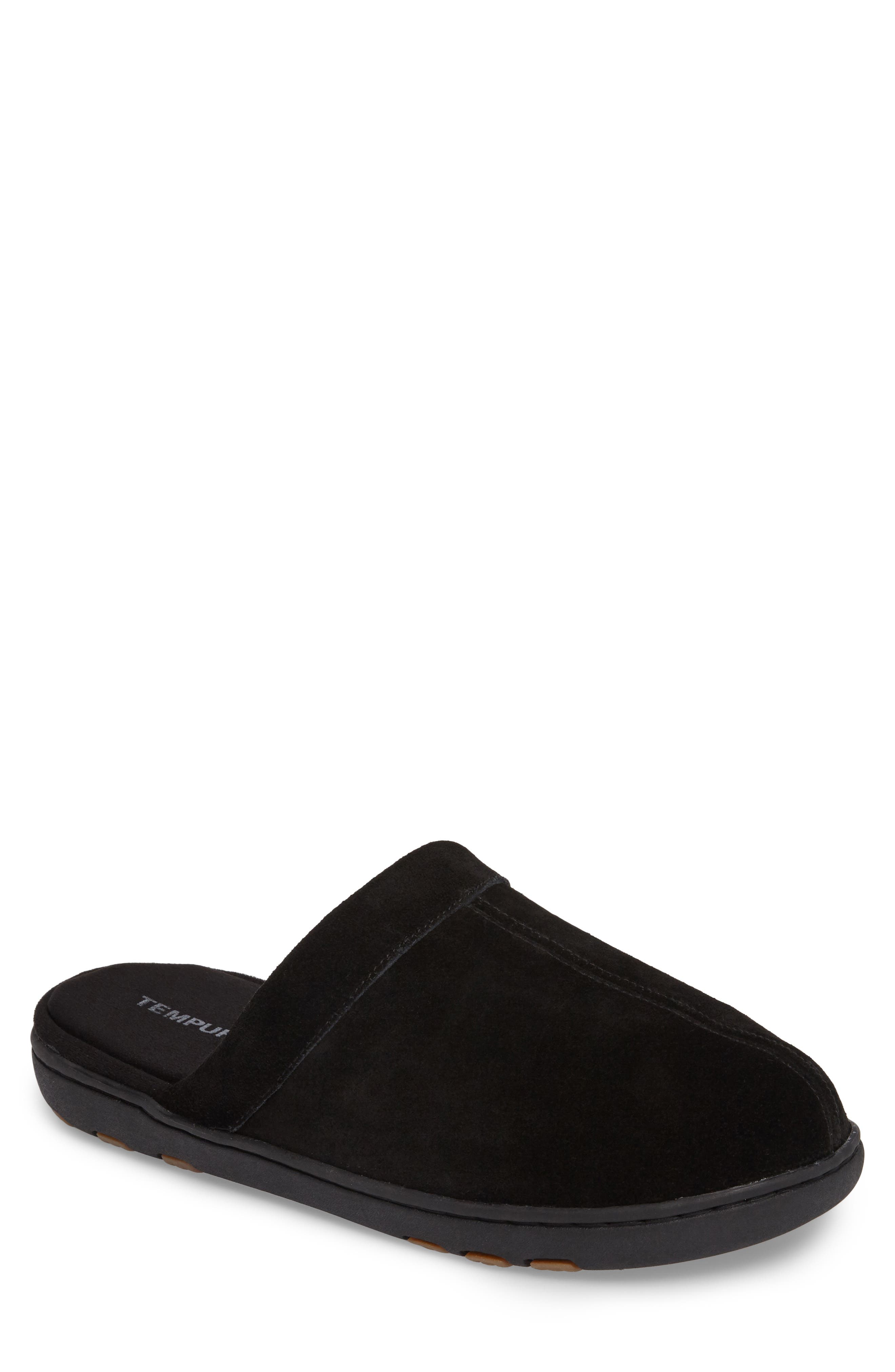 black slip on slippers mens