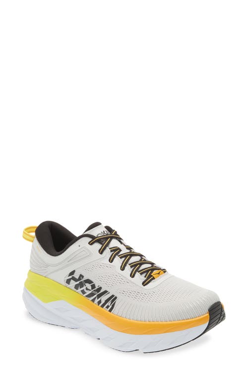 HOKA Bondi 7 Running Shoe in Nimbus Cloud /Radiant Yellow