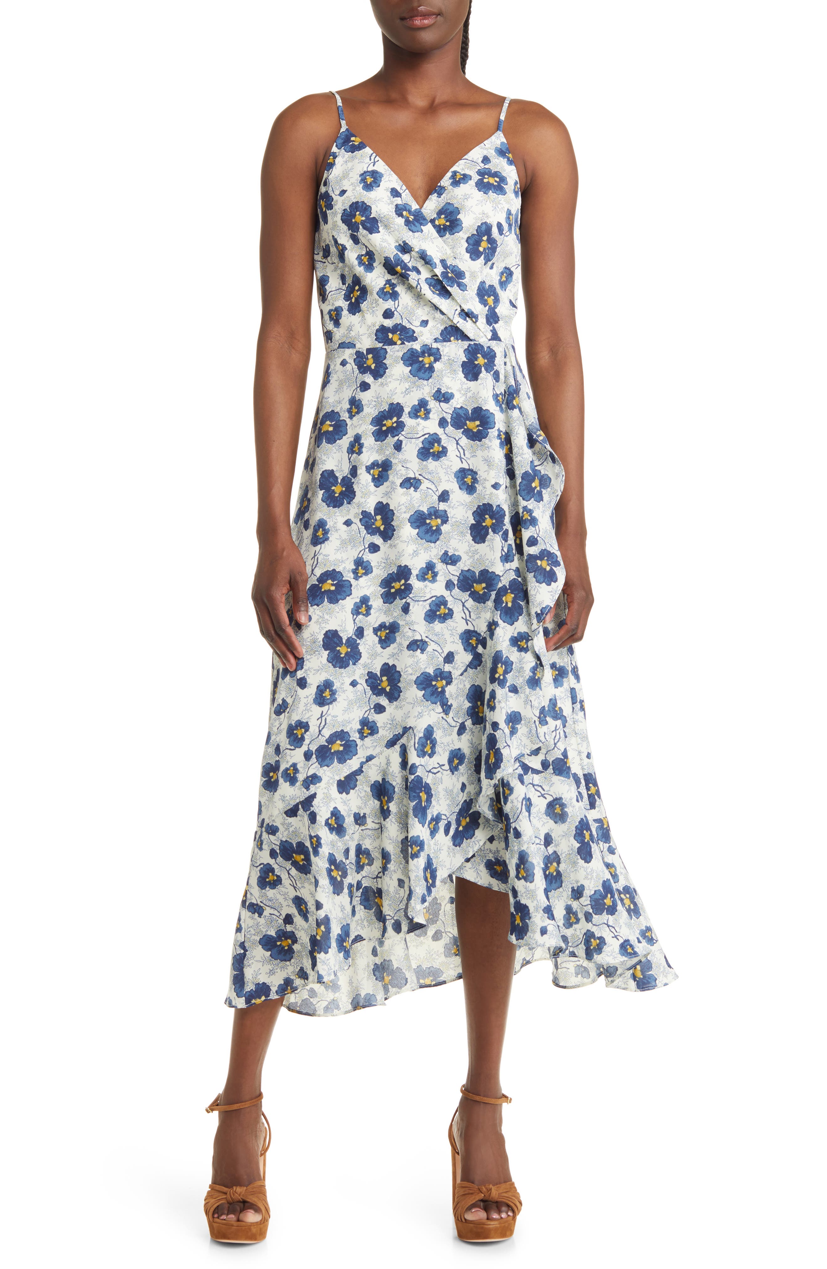 Chelsea28 Faux Wrap Floral Midi Dress | Nordstrom