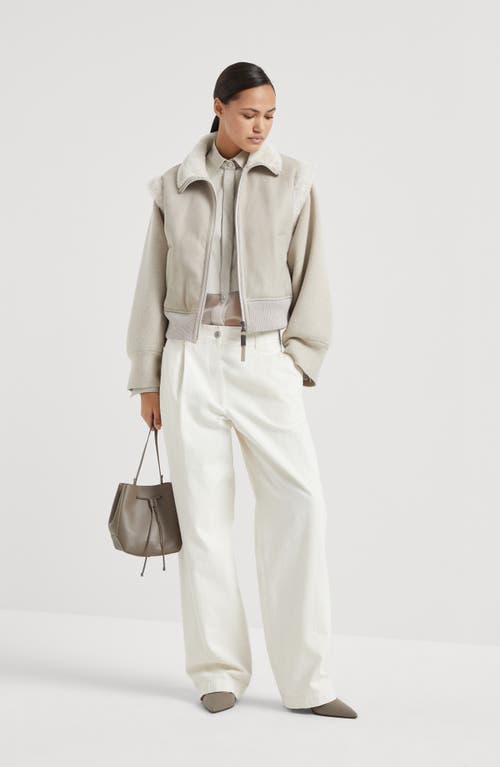 Shop Brunello Cucinelli Loose Sartorial Trousers In Chalk