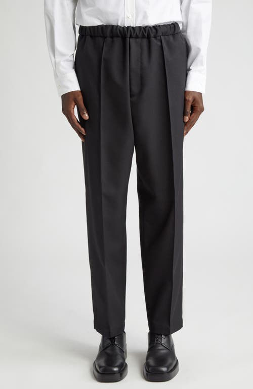 Jil Sander Relaxed Fit Elastic Waist Tapered Leg Ankle Trousers Black at Nordstrom, Us