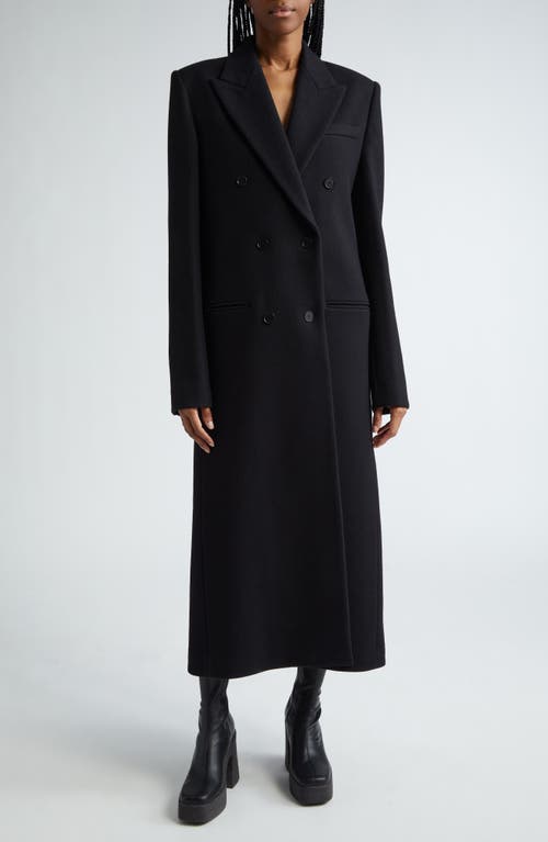 Shop Stella Mccartney Oversize Double Breasted Wool Coat In 1000 - Black