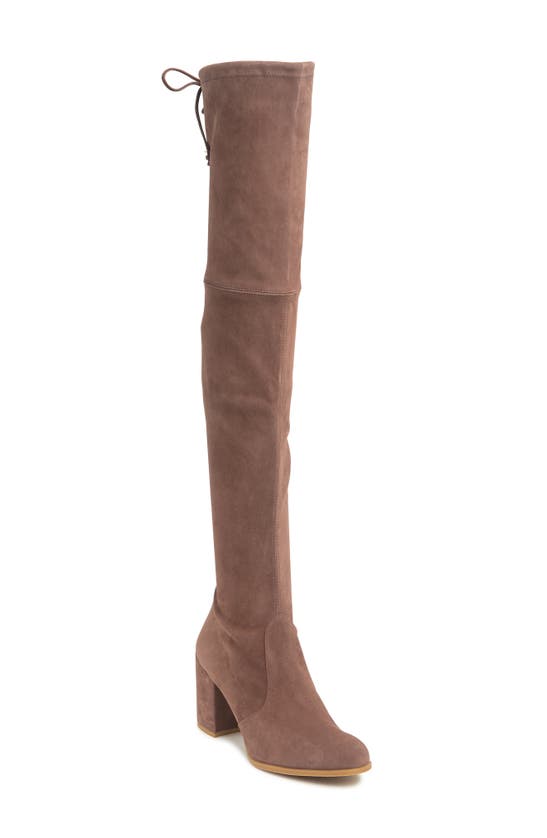 Stuart Weitzman Tieland Suede Over-the-knee Boot In Taupe