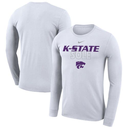 Nike White Kansas State Wildcats 2023 On Court Bench Long Sleeve T-Shirt