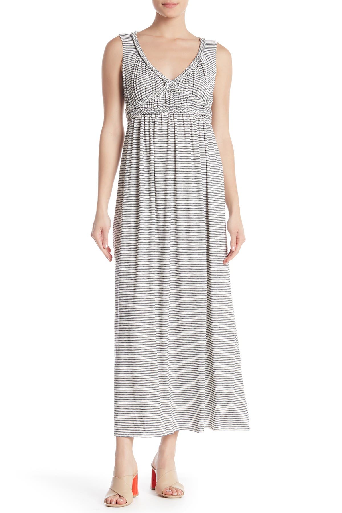 max studio striped maxi dress