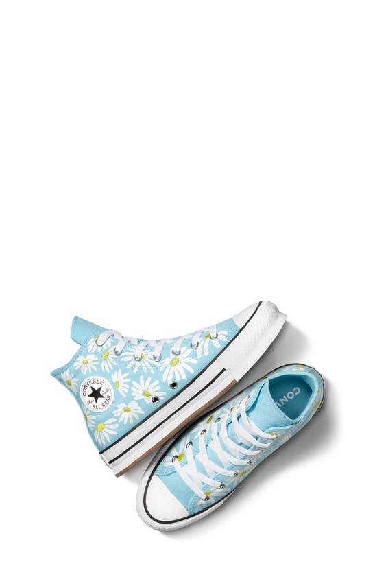 Shop Converse Kids' Chuck Taylor® All Star® Eva Lift High Top Platform Sneaker In True Sky/ Dandy Lion/ White