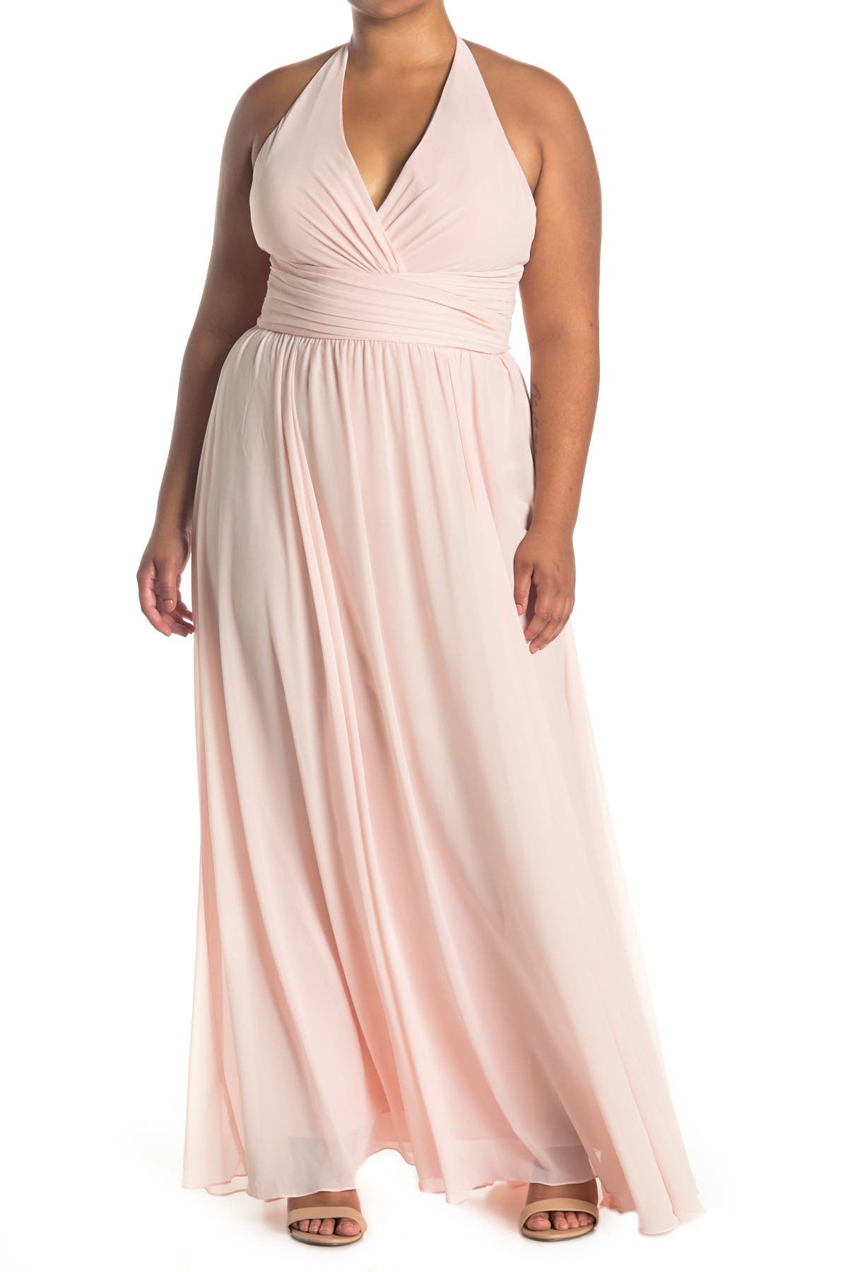 nordstrom v neck chiffon gown