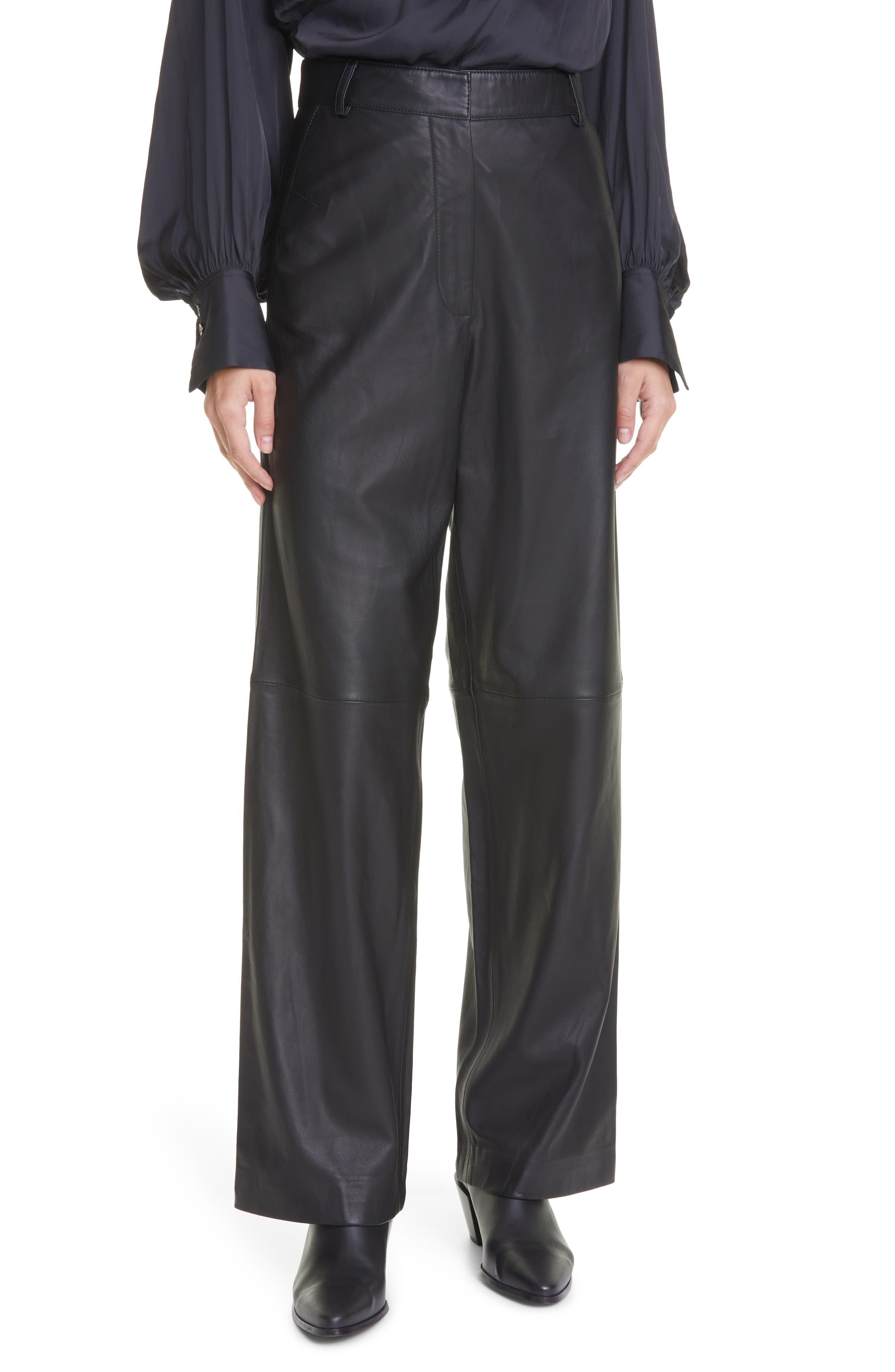 FRAME Pleated Leather Pants | Nordstromrack