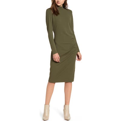 Chelsea28 Mock Neck Body-Con Dress, Green