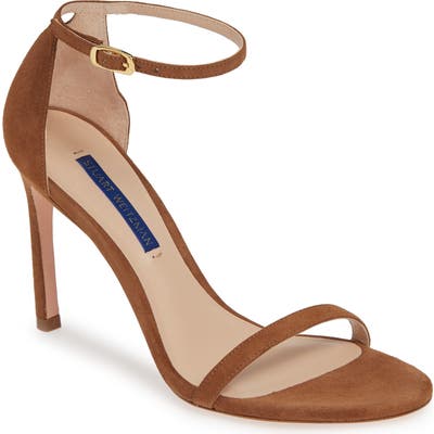 Stuart Weitzman Nudistsong Ankle Strap Sandal, Brown