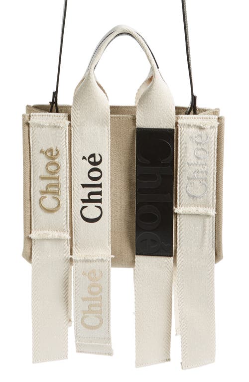 Chloé Small Woody Multiwebbing Canvas Tote in 20H Sand