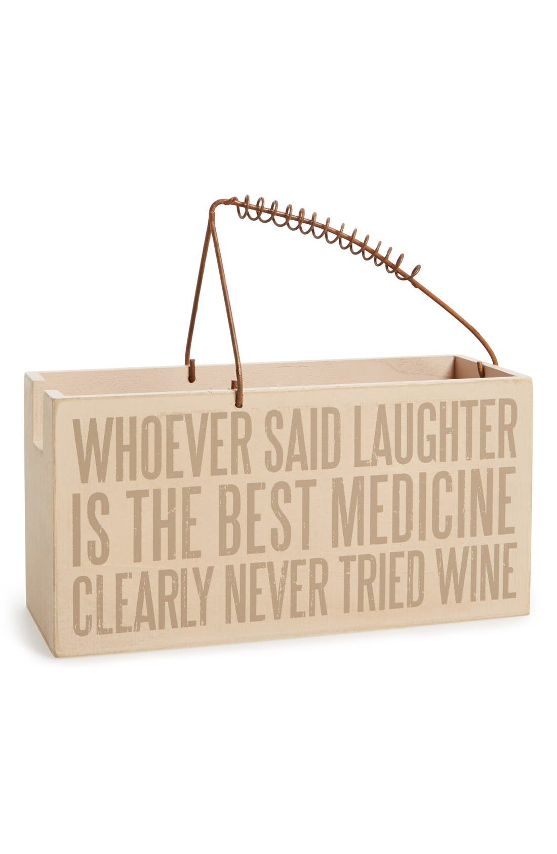Primitives by Kathy 'Never Tried Wine' Box Sign Wine Caddy Nordstrom