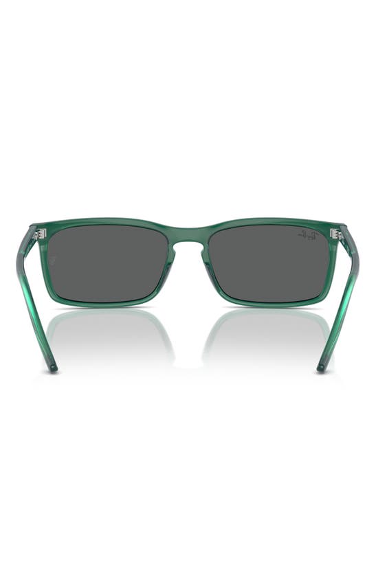 Ray Ban 59mm Rectangular Sunglasses In Transparent Green
