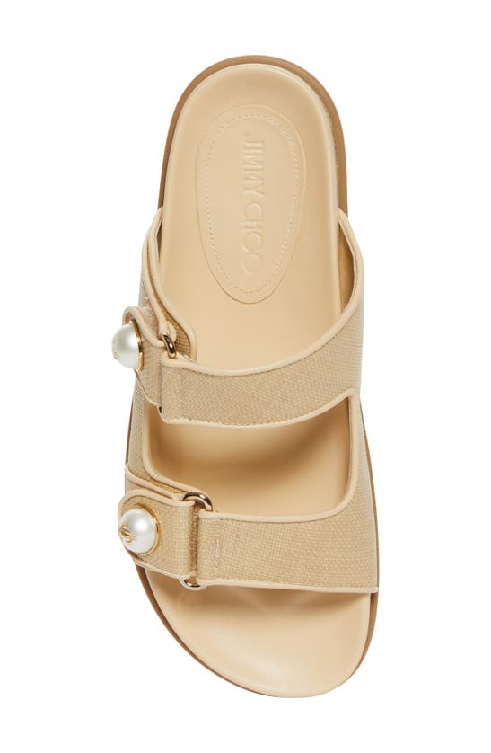 Shop Jimmy Choo Fayence Slide Sandal In Natural/ Natural