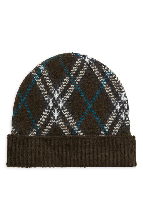 Shop Burberry Check Cashmere Blend Beanie In Snug