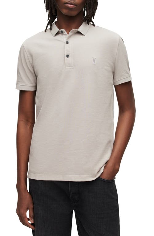 AllSaints Reform Slim Fit Cotton Polo in Frosted Taupe at Nordstrom, Size Xx-Large