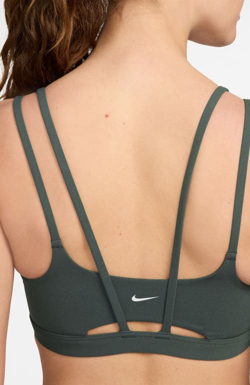 Shop Nike Dri-fit Alate Trace Sports Bra In Vintage White