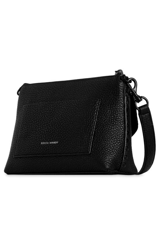 Rebecca Minkoff Darren Top Zip Leather Crossbody Bag In Black ModeSens