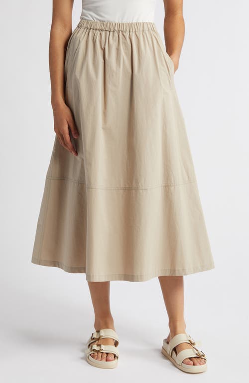 A-Line Midi Skirt in Soft Grey