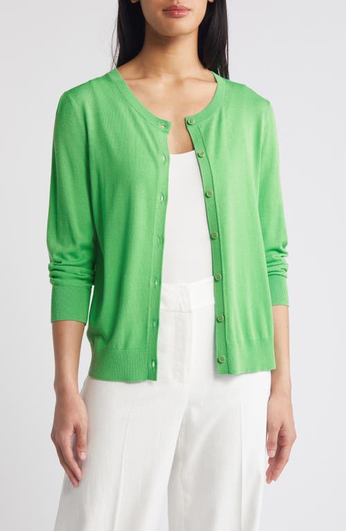 caslon(r) Crewneck Cardigan in Green Celtic at Nordstrom, Size X-Small