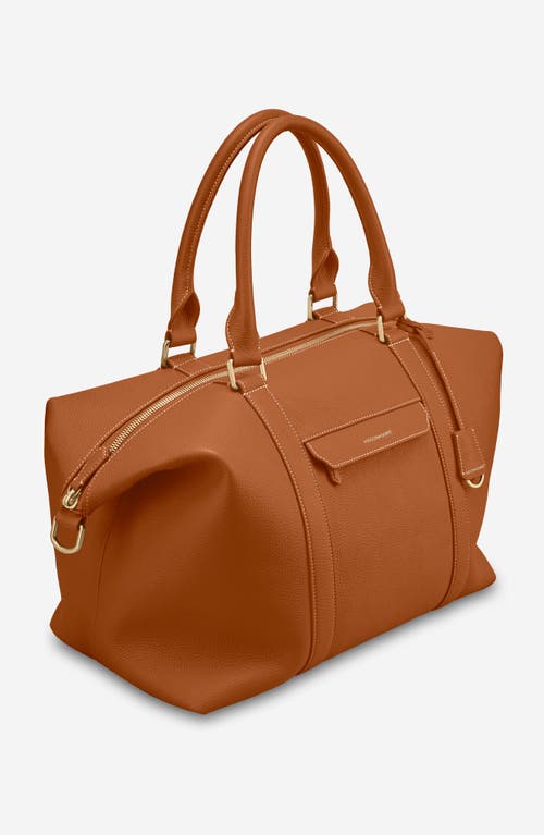 Shop Maison De Sabre Maison De Sabré Large Leather Weekender Bag In Pecan Brown