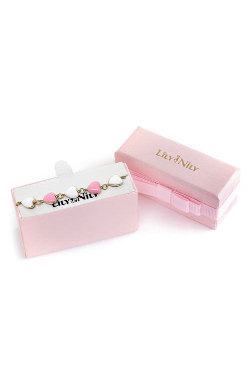 Shop Lily Nily Kids' Heart Link Bracelet In Pink