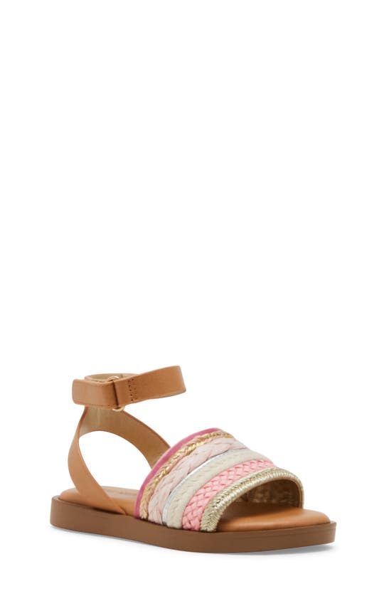 Steve Madden Kids' Tkassi Ankle Strap Sandal In Pink