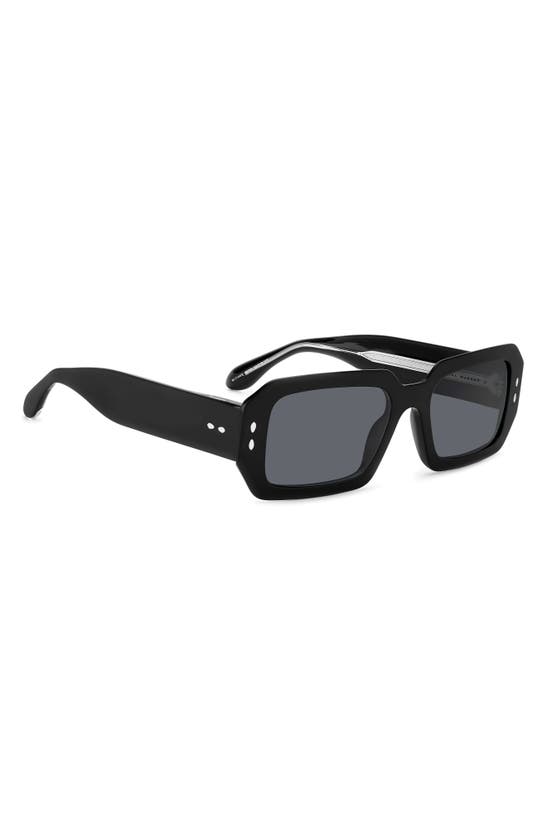 Shop Isabel Marant 53mm Rectangular Sunglasses In Black/ Grey