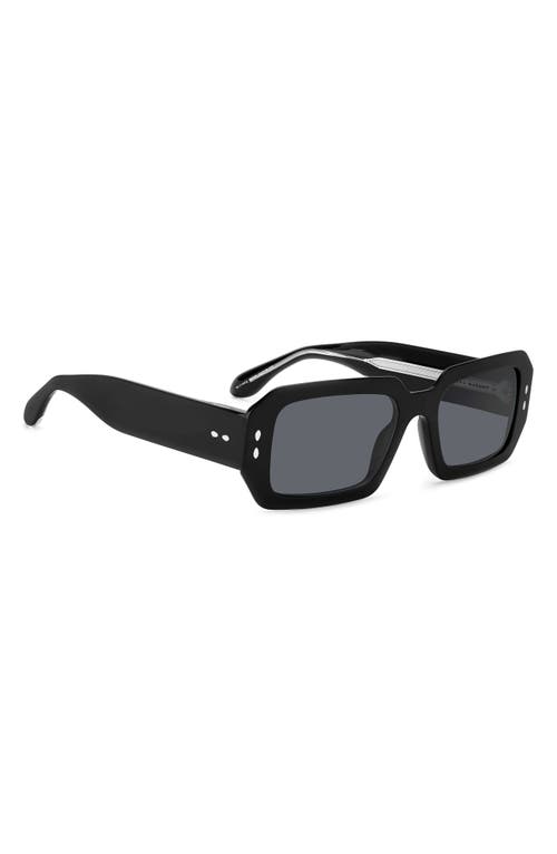 Isabel Marant Logo Acetate Rectangle Sunglasses In Black/grey