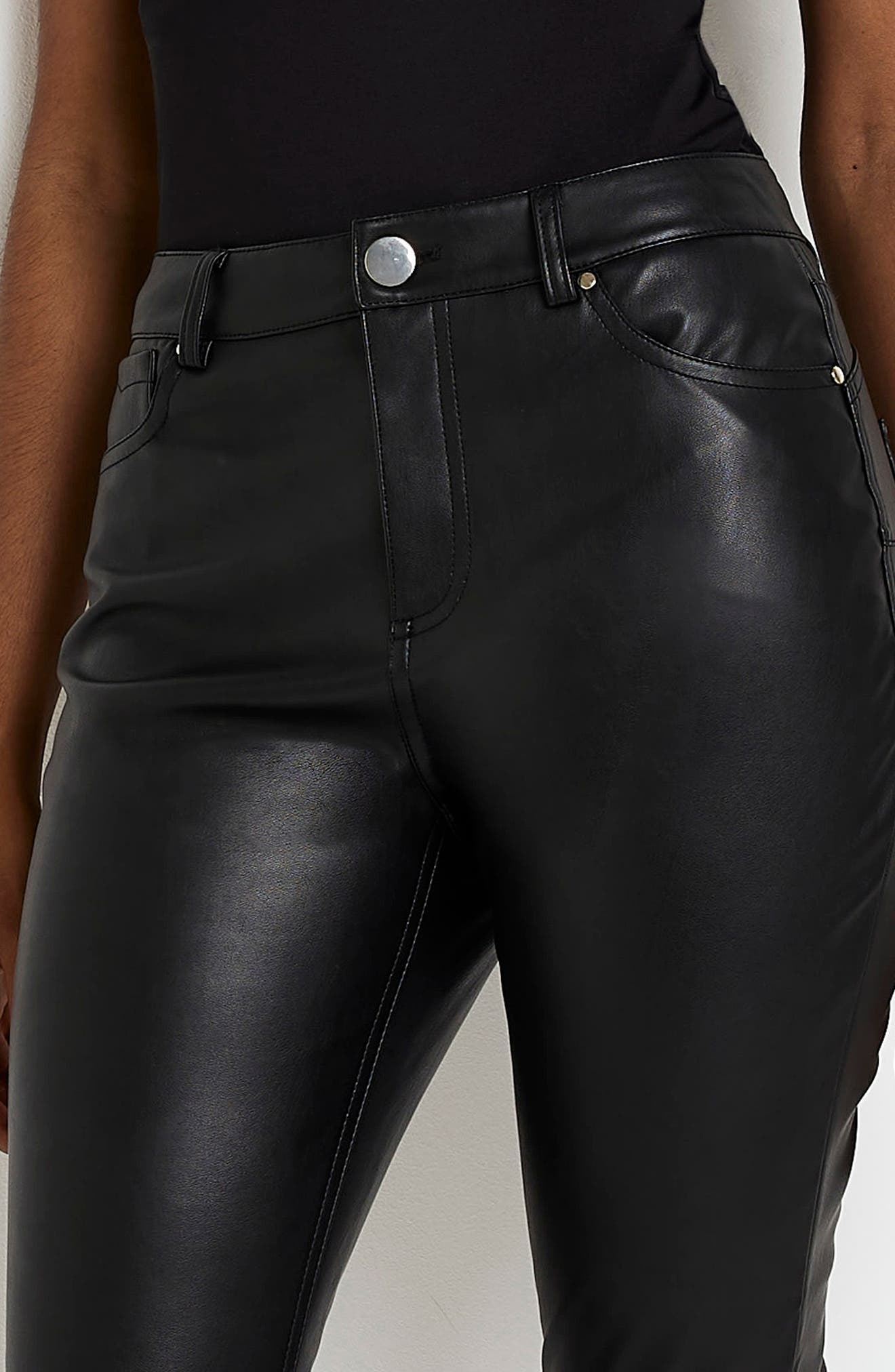 Girls Faux Leather Skinny pants River Island Girls Clothing Pants Leather Pants 
