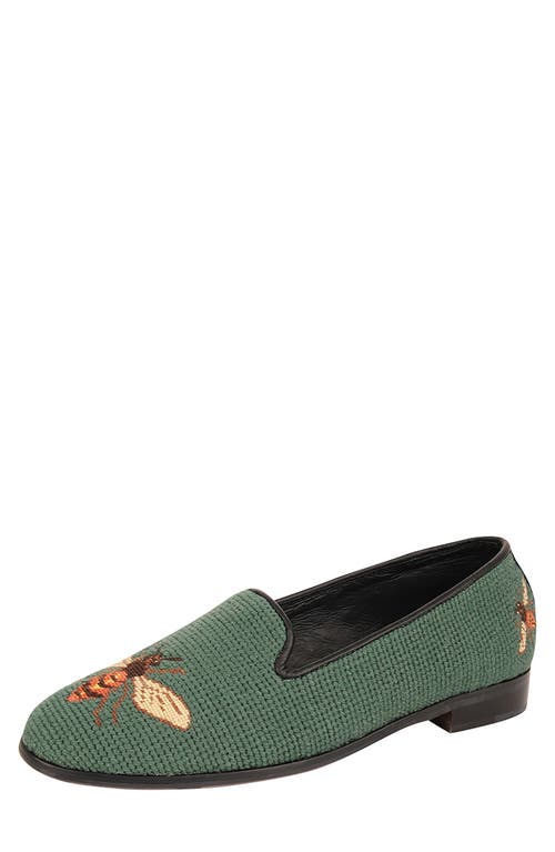 ByPaige BY PAIGE Needlepoint Bee Flat in Sage