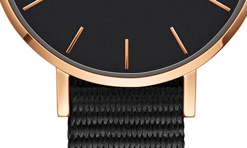 Daniel Wellington Classic Petite Nato Strap Watch, 28mm In Black/rose Gold