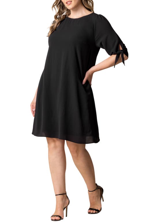 Kiyonna Manhattan Shift Dress In Black Noir