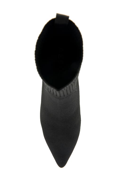 Aerosoles Lanita Pointed Toe Kitten Heel Bootie In Black Knit