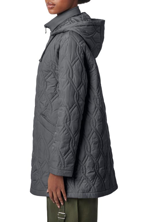 Shop Bernardo Arboretum Onion Quilted Hooded Jacket In Urban Grey