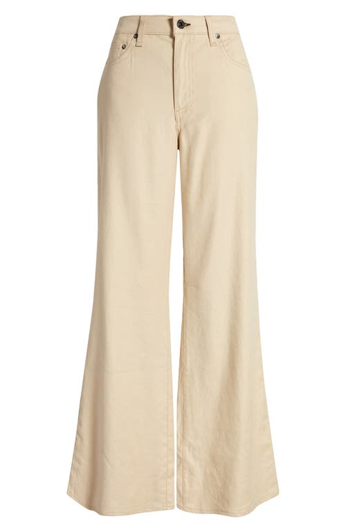 Shop Askk Ny Juniper Linen Blend Wide Leg Pants In Khaki Linen