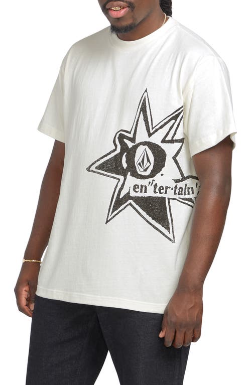 Entertainment Stone Burst Graphic T-Shirt in Off White