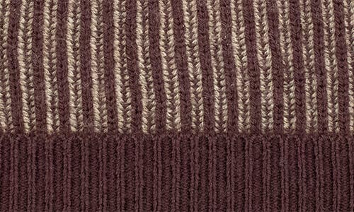 Portolano Two Tone Rib Cuff Beanie In Port/fango
