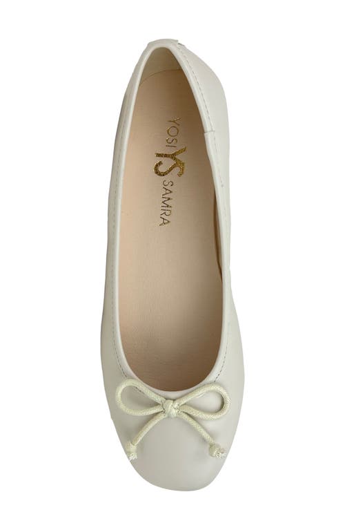 Shop Yosi Samra Kids' Miss Sadie Ballet Flat In Bone